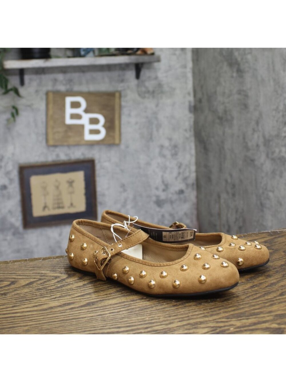Universal Thread Penny Studded Mary Jane Flats 94303795 Brown 6.5M